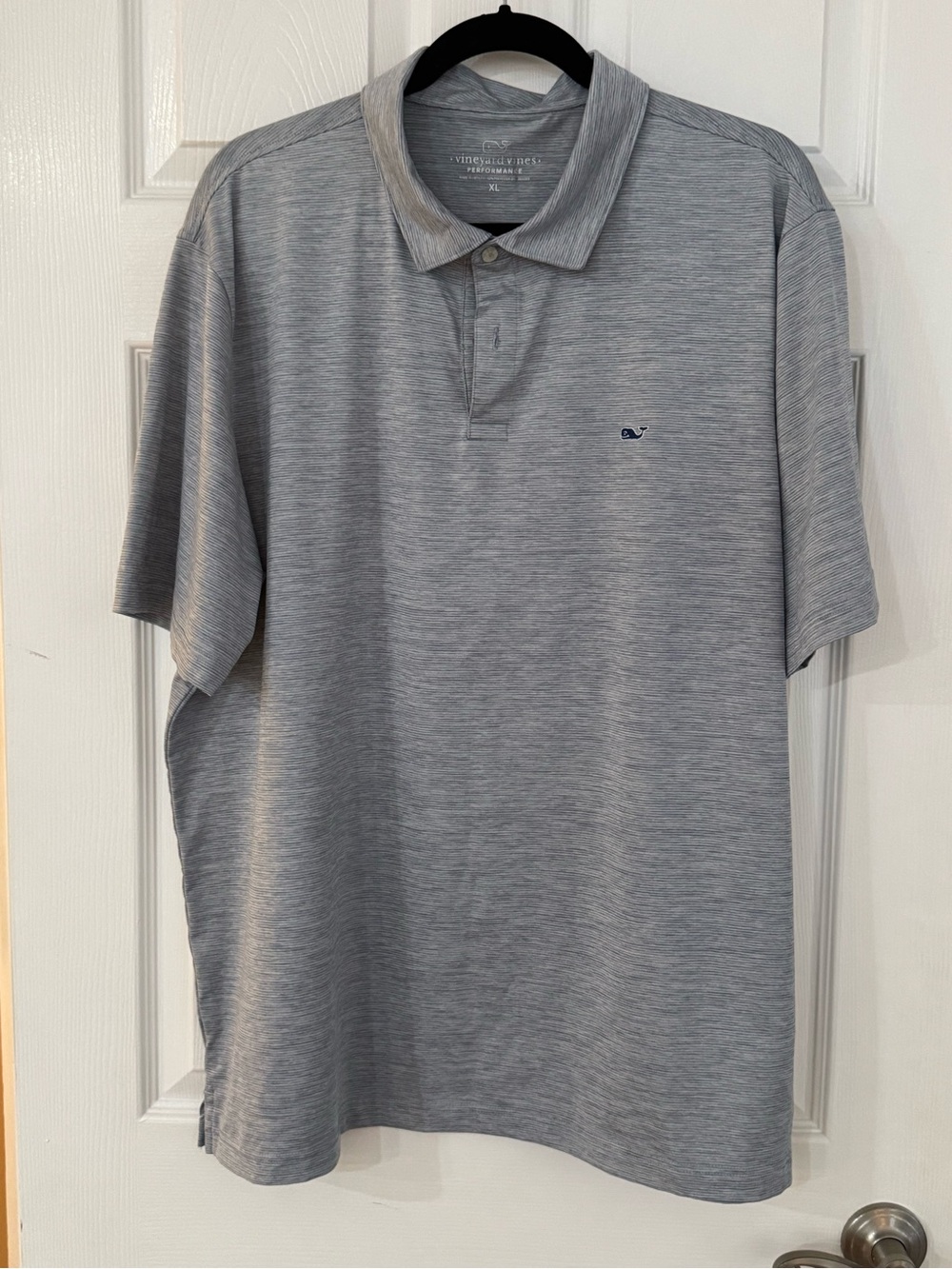 Vineyard Vines Men's Light Heather Gray Polo with Whale Logo
